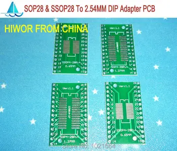 20pcs/daug 1.27 MM Žingsnio SOP28 Pin & 0,65 MM Žingsnio SOP28 Į 2.54 MM DIP24 Pin SMD Adapteris PANIRTI PCB Pinboard SMD Skaičiuoklė