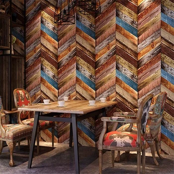 Nostalgišką Retro Amerikos tapetai, medžio imitacija, baras asmenybės fone kavos drabužių kirpykla, medienos tekstūros tapetai