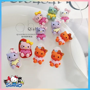 50Pcs Sanrios Hello Kitty Nagų Priedai 3D Rankų darbo 