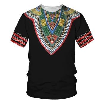 Vasaros vyriški Laisvalaikio 3D trumpomis Rankovėmis T-shirt, 3D Atspausdintas Afrikos Harajuku Marškinėliai, Retro, Unisex Viršuje Drabužiai, Mada, T-shirt