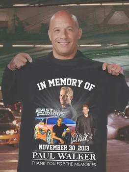 Atminties Fast & Furious Paul Walker Ačiū Už Prisiminimus Marškinėlius Vyrams