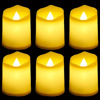 6/1Pcs Flameless LED Žvakė Kūrybos baterijomis, Arbata Žibintai Modeliavimas Elektroninė Žvakė Kalėdos Vestuvių, Gimtadienio Decors