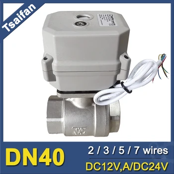 DN40 SS304 Elektros Rutulinis Vožtuvas 15Nm Automatizuotas Vandens Vožtuvas Su Rankiniu valdymu Metalo Įrankių, CE sertifikuota, IP67 Apsaugos
