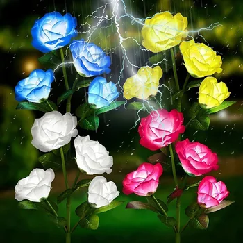 7 Vadovai Saulės Šviesos Lauko Dekoratyviniai Modeliavimas Rožių Gėlių Sodas Žibintai Gėlių Vejos Lempa Kiemas, Namo, Kiemo, Sodo Dekoro