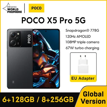 【Pasaulinė Premjera】POCO X5 Pro 5G Pasaulio Versija 128GB/256 GB NFC Snapdragon 778G 120Hz 6.67