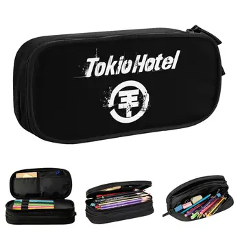 Tokio Hotel Logo Pieštuko Atveju Naujas Roko Pen Maišelį Studentų Didelių Saugojimo Mokyklinės Prekės, Dovanos, Pieštukų Dėžutė