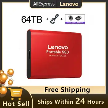 Lenovo SSD USB 3.0 Didelio greičio Kietojo Disko 64TB 32TB 16TB Nešiojamų Tipas-C Išorinį Standųjį Diską, 8 TB 4TB Nešiojamųjų kompiuterių Notebook