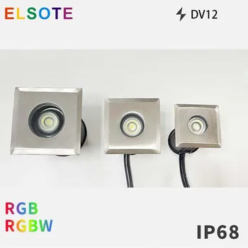 Atsparus vandeniui IP68 Įterptųjų Dėmesio 3W DC12V Nerūdijančio Lauko Požeminės LED Lempos RGBW Palaidotas Kieme Lempos Šviesos Kraštovaizdžio