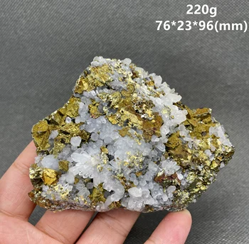 GERIAUSIAI! 100% Natūralus Chalcopyrite ir krištolo Simbiotinius mineralinių pavyzdys Akmenys ir kristalai crystal Healing