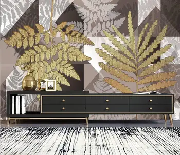 Šiaurės minimalistinis retro šviesos prabanga aukso lapų blizgantis aukso fone, sienos, namo apdailos pritaikymas 3d tapetai