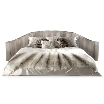 Italų dizaineris lova itališkos odos lova Šviesos prabanga modernus miegamojo high-end luxury villa lova plačiaekranis grindų-lova