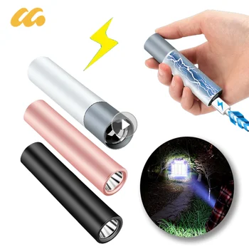 Mini Nešiojamas Žibintuvėlis USB Įkraunamas LED 5W Teleskopinis Žibintuvėlis atsparus Vandeniui, Galingas Žibintuvėlis, Šviestuvai Lauko Darbai Apšvietimas