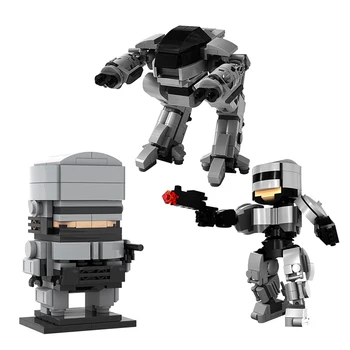 Gobricks RoboCopeds Filmą Miesto Mechaninė Karo Politika Duomenys Ateities Ginkluotų Karinių Robotų ED-209 Blokai Žaislai Vaikams Gfit