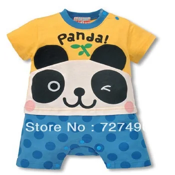 kūdikių romper Panda Trumpas rankovės kūno kostiumai kūdikiams, kombinezonai Gyvūnų Jaunikliai vasaros shortalls berniuko drabužių roupa bebe kostiumai