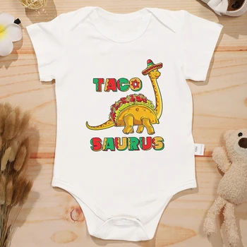 Tacosaurus Spausdinti Įdomus Mielas Kūdikis Onesies Amerikos Stiliaus Tendencijos Naujagimis Berniukas ir Mergaitė Drabužius Bodysuit Medvilnės Patogus, Kvėpuojantis