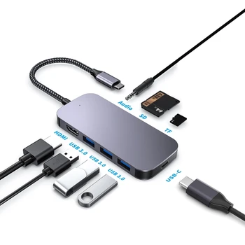 C tipo Stebulės Plokštę su HDMI 4K, USB ir C Tipo PD Apmokėjimo Kortelių Skaitytuvas Biuro, Mokyklos ir Namų Naudojimui